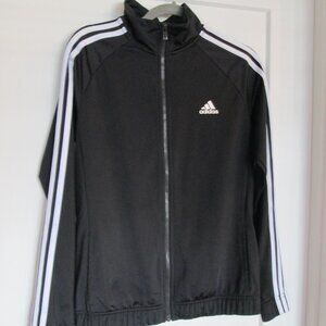 Adidas Black 3-Stripe Track Suit Set Jacket M Pants S ClimaCool Zip Pockets